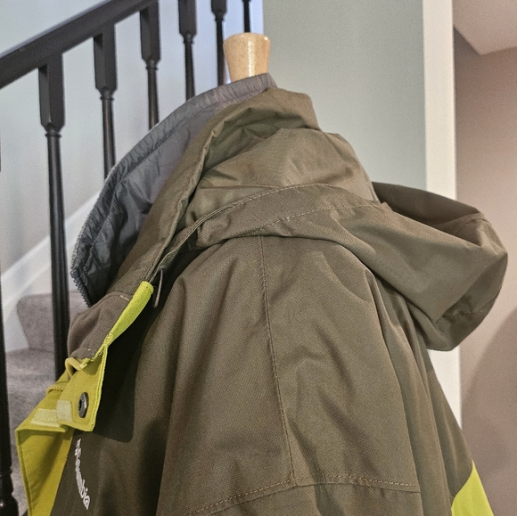 Columbia – 2--Tone Chartreuse and Olive Fleece Interchangeable Hooded Jacket -4X - Picture 6 of 16